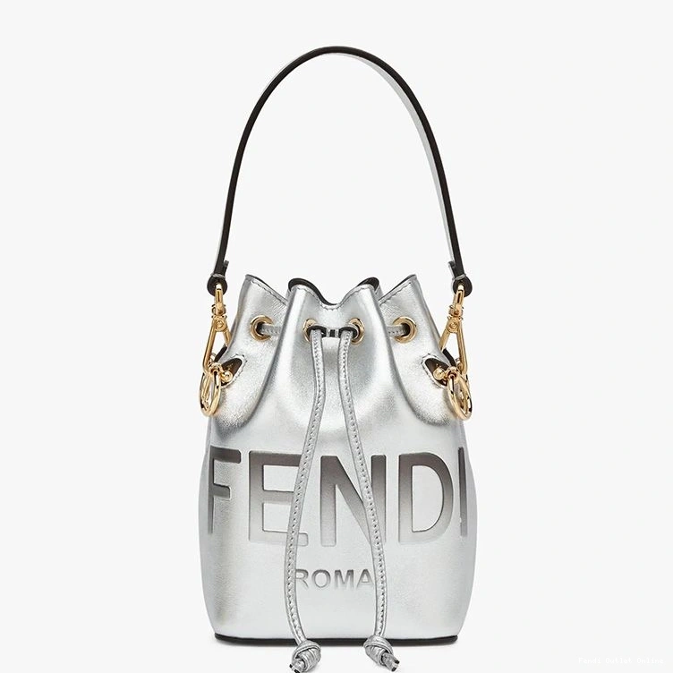 In Mini Bag Calf Bucket ROMA Logo Silver Fendi Leather Tresor Mon 0718